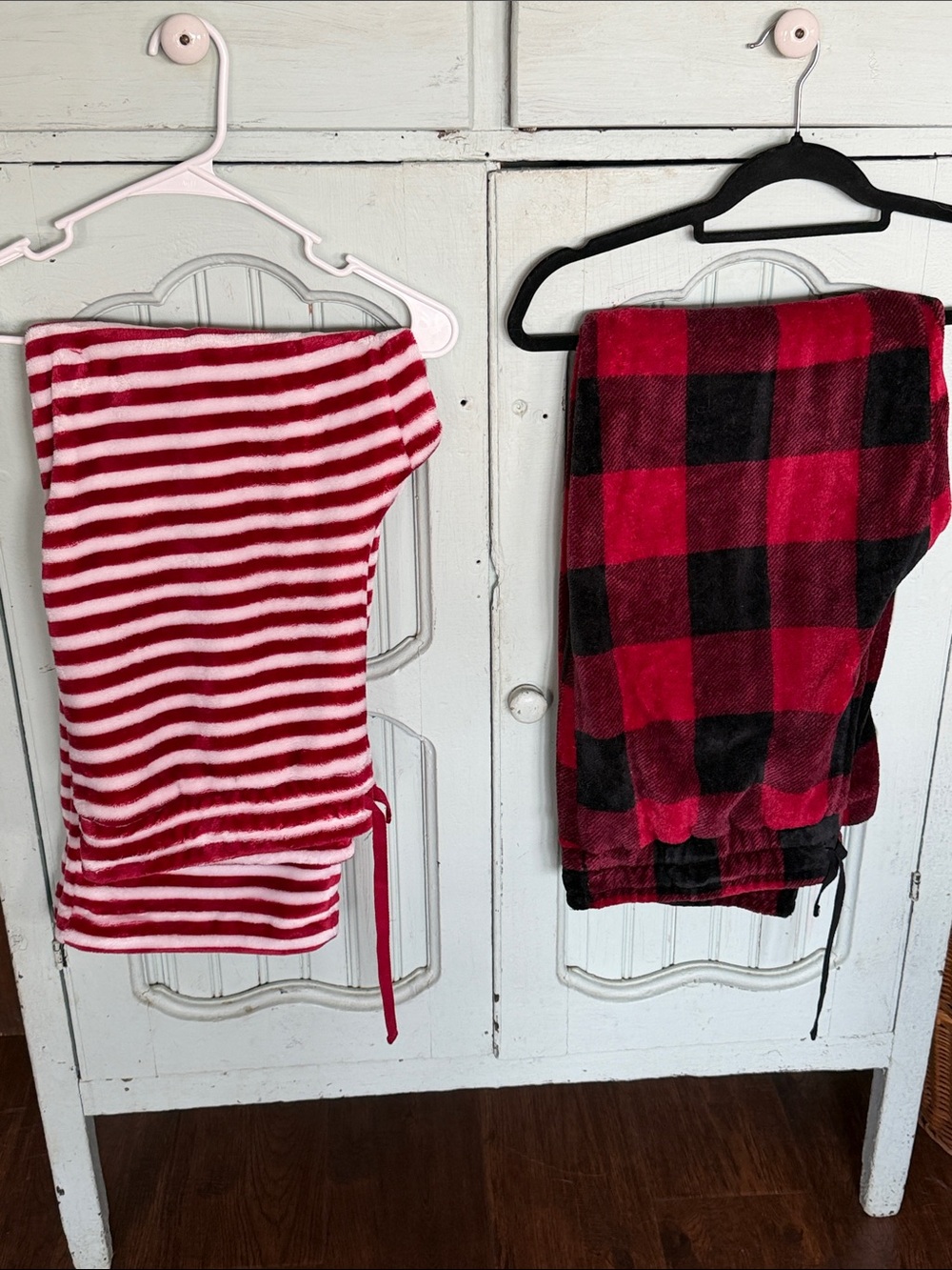 Maurices Red & White Striped and Red & Black Buffalo Plaid Pajama Pants Set